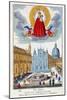 Pilgrims Visiting the Shrine of Our Lady of Loretto, 18th Century (Coloured Engraving)-French-Mounted Giclee Print