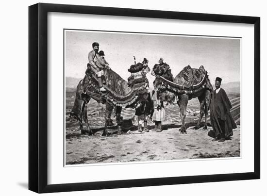 Pilgrims with their Camels on their Way to Karbala, Iraq, 1925-A Kerim-Framed Giclee Print