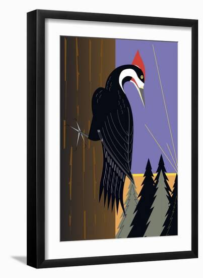 Piliated Woodpecker-Marie Sansone-Framed Giclee Print