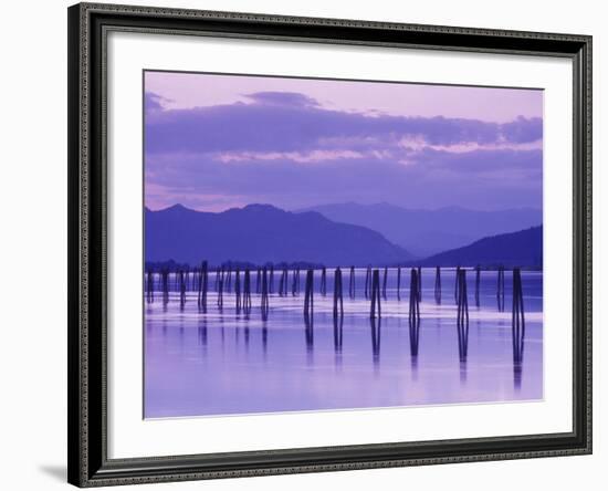 Pilings Reflecting in Calm Water, Pend Oreille River, Washington, USA-Jamie & Judy Wild-Framed Photographic Print