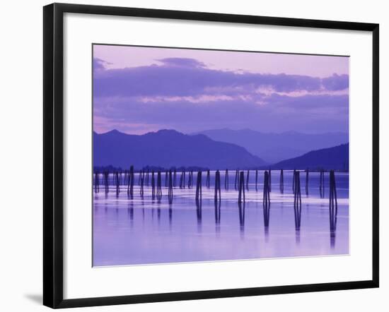 Pilings Reflecting in Calm Water, Pend Oreille River, Washington, USA-Jamie & Judy Wild-Framed Photographic Print