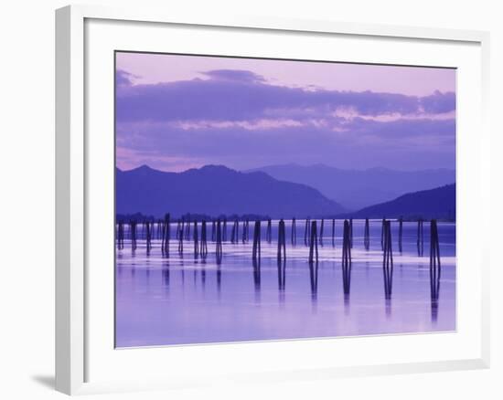 Pilings Reflecting in Calm Water, Pend Oreille River, Washington, USA-Jamie & Judy Wild-Framed Photographic Print