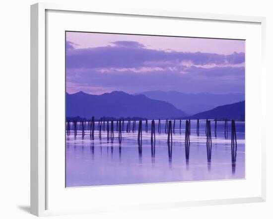 Pilings Reflecting in Calm Water, Pend Oreille River, Washington, USA-Jamie & Judy Wild-Framed Photographic Print