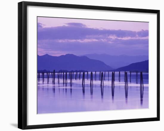 Pilings Reflecting in Calm Water, Pend Oreille River, Washington, USA-Jamie & Judy Wild-Framed Photographic Print