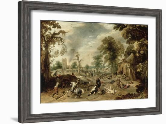 Pillage d'un village-Sebastian Vrancx-Framed Giclee Print