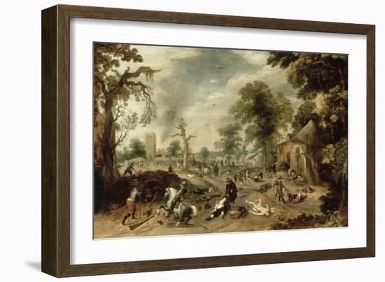 Pillage d'un village-Sebastian Vrancx-Framed Giclee Print