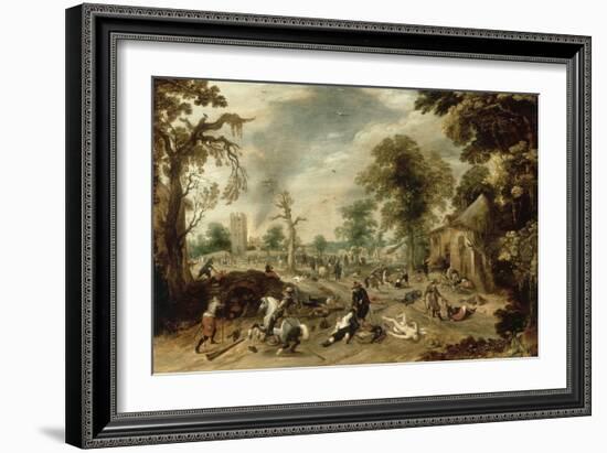 Pillage d'un village-Sebastian Vrancx-Framed Giclee Print