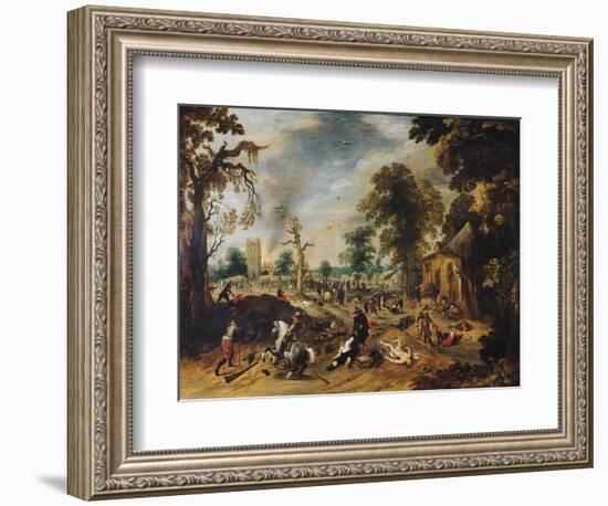 Pillage of a Village-Sebastian Vrancx-Framed Giclee Print