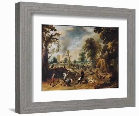 Pillage of a Village-Sebastian Vrancx-Framed Giclee Print