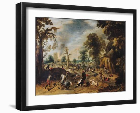 Pillage of a Village-Sebastian Vrancx-Framed Giclee Print