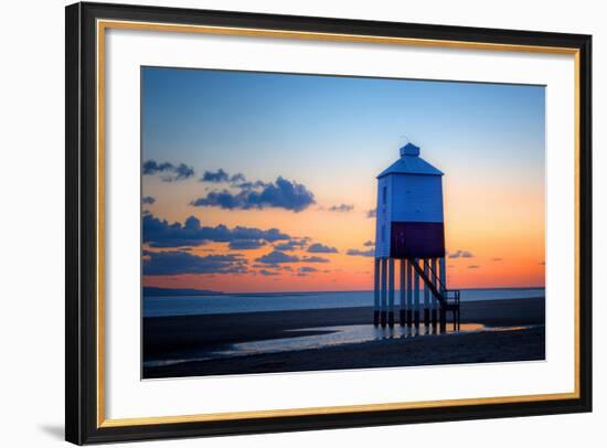 Pillar Lighthouse on Beach at Sunset-Benjamin Graham-Framed Photographic Print