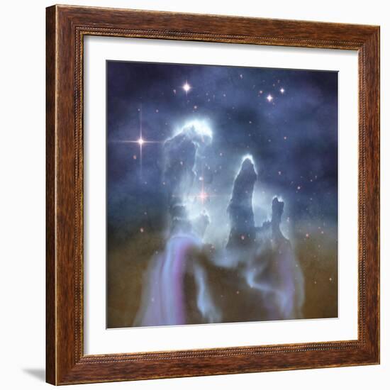 Pillars of Creation in the Eagle Nebula-Stocktrek Images-Framed Art Print