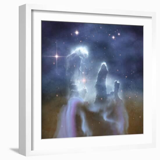 Pillars of Creation in the Eagle Nebula-Stocktrek Images-Framed Art Print