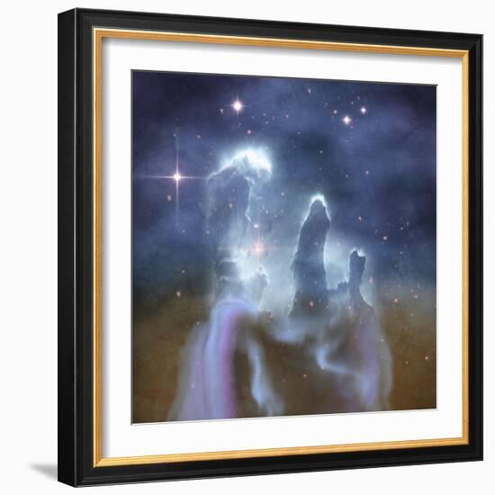 Pillars of Creation in the Eagle Nebula-Stocktrek Images-Framed Art Print