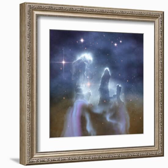 Pillars of Creation in the Eagle Nebula-Stocktrek Images-Framed Art Print