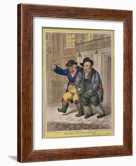 Pillars of the Consitution: Three O'Clock and a Cloudy Morning, Published by Hannah Humphrey in…-James Gillray-Framed Giclee Print