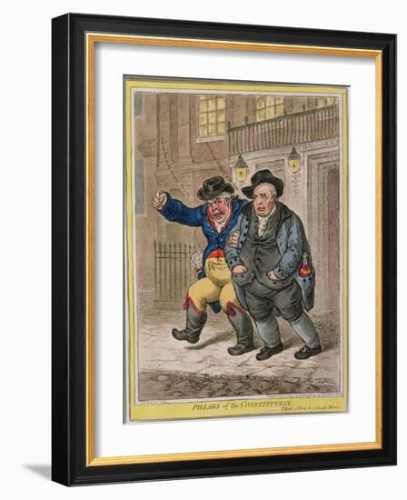 Pillars of the Consitution: Three O'Clock and a Cloudy Morning, Published by Hannah Humphrey in…-James Gillray-Framed Giclee Print
