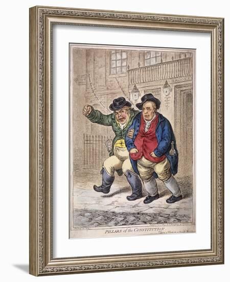 Pillars of the Constitution: Three O'Clock and a Cloudy Morning, 1809-James Gillray-Framed Giclee Print