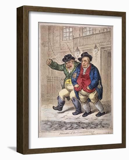 Pillars of the Constitution: Three O'Clock and a Cloudy Morning, 1809-James Gillray-Framed Giclee Print
