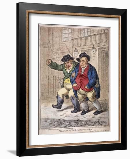 Pillars of the Constitution: Three O'Clock and a Cloudy Morning, 1809-James Gillray-Framed Giclee Print