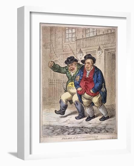 Pillars of the Constitution: Three O'Clock and a Cloudy Morning, 1809-James Gillray-Framed Giclee Print