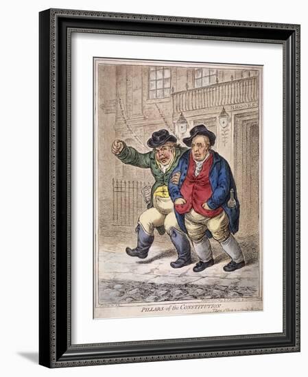 Pillars of the Constitution: Three O'Clock and a Cloudy Morning, 1809-James Gillray-Framed Giclee Print