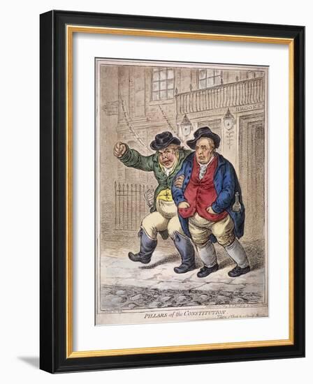 Pillars of the Constitution: Three O'Clock and a Cloudy Morning, 1809-James Gillray-Framed Giclee Print