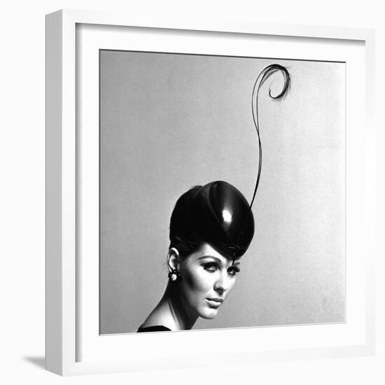 Pillbox Hat with Feather, 1960s-John French-Framed Premium Giclee Print