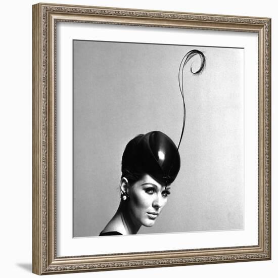 Pillbox Hat with Feather, 1960s-John French-Framed Giclee Print