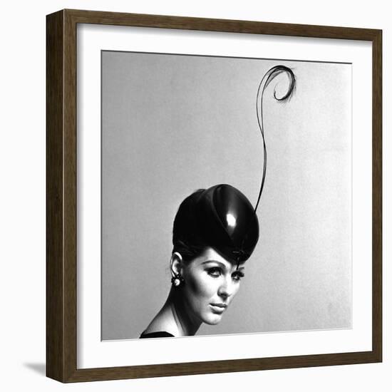 Pillbox Hat with Feather, 1960s-John French-Framed Giclee Print