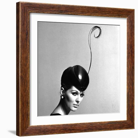 Pillbox Hat with Feather, 1960s-John French-Framed Giclee Print