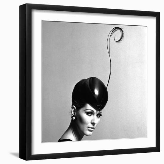 Pillbox Hat with Feather, 1960s-John French-Framed Giclee Print