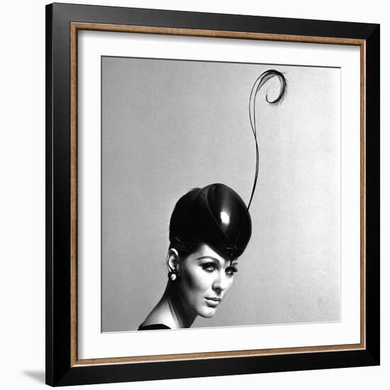 Pillbox Hat with Feather, 1960s-John French-Framed Giclee Print