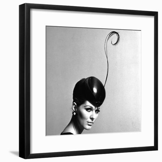 Pillbox Hat with Feather, 1960s-John French-Framed Giclee Print