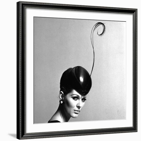 Pillbox Hat with Feather, 1960s-John French-Framed Giclee Print