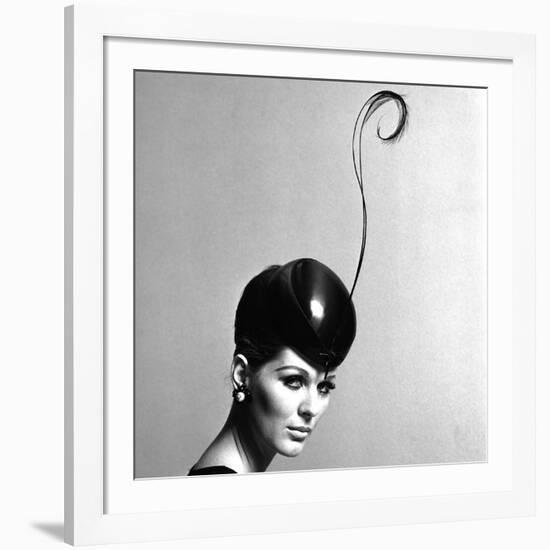 Pillbox Hat with Feather, 1960s-John French-Framed Giclee Print