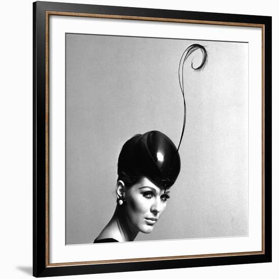 Pillbox Hat with Feather, 1960s-John French-Framed Giclee Print