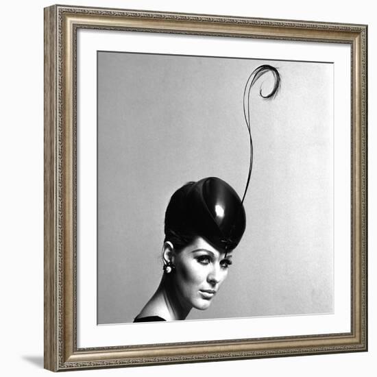 Pillbox Hat with Feather, 1960s-John French-Framed Giclee Print