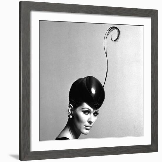 Pillbox Hat with Feather, 1960s-John French-Framed Giclee Print