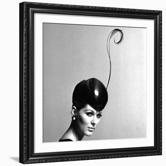 Pillbox Hat with Feather, 1960s-John French-Framed Giclee Print