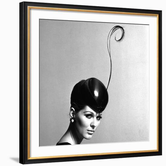 Pillbox Hat with Feather, 1960s-John French-Framed Giclee Print