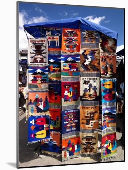 Pillow Covers for Sale at a Handicraft Market, Otavalo, Imbabura Province, Ecuador-null-Mounted Photographic Print