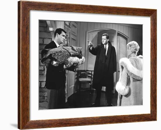 Pillow Talk, Rock Hudson, Tony Randall, Doris Day, 1959-null-Framed Photo