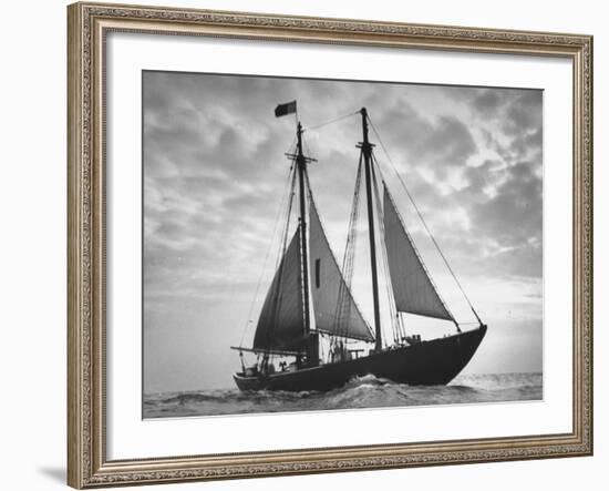 Pilot Boat Sailing at Entrance to Boston Harbor-Carl Mydans-Framed Premium Photographic Print