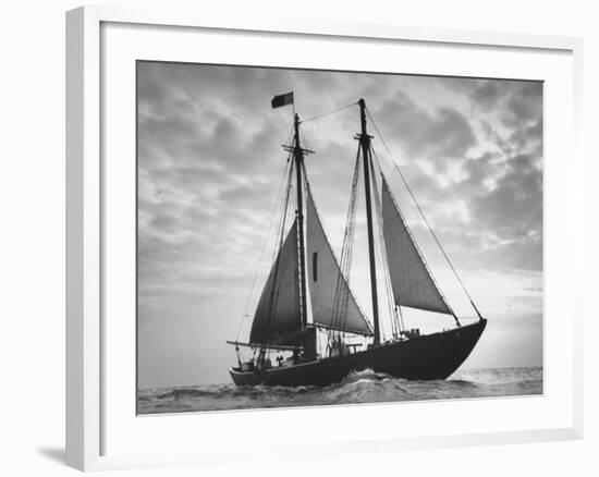 Pilot Boat Sailing at Entrance to Boston Harbor-Carl Mydans-Framed Premium Photographic Print