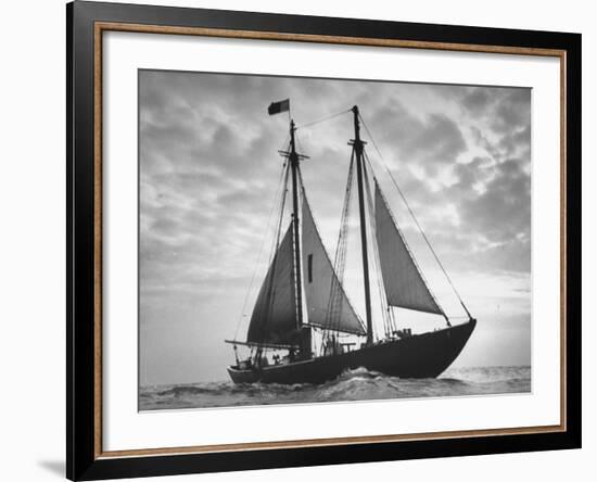 Pilot Boat Sailing at Entrance to Boston Harbor-Carl Mydans-Framed Premium Photographic Print