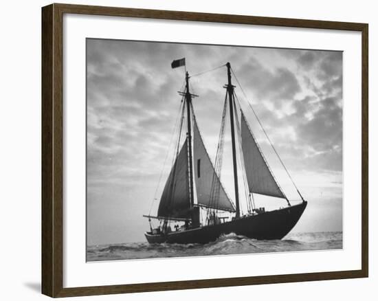 Pilot Boat Sailing at Entrance to Boston Harbor-Carl Mydans-Framed Premium Photographic Print