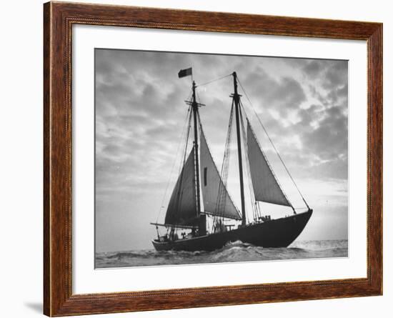 Pilot Boat Sailing at Entrance to Boston Harbor-Carl Mydans-Framed Premium Photographic Print