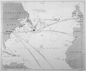 Pilot Chart Showing the Intended Journey of the Titanic Across the Atlantic Ocean