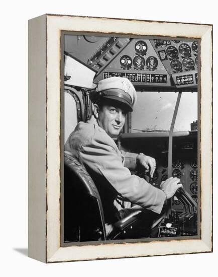 Pilot Lt. Col. Henry T. Myers on President Harry S. Truman's New Plane "The Independence"-Peter Stackpole-Framed Premier Image Canvas